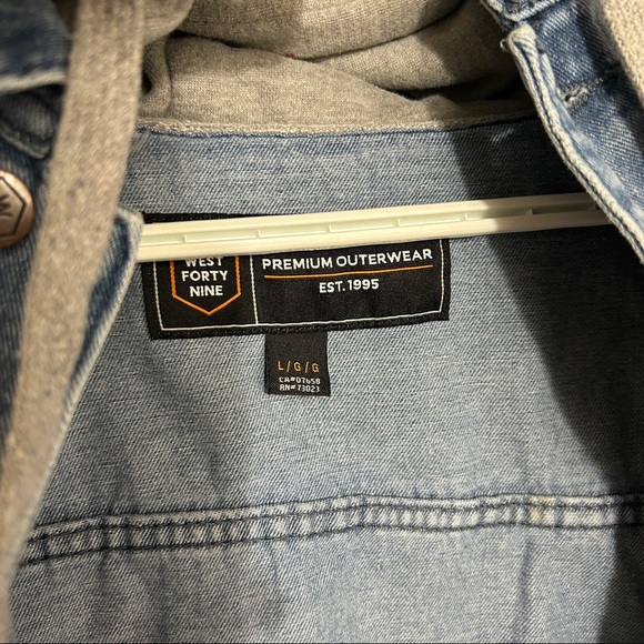 West Forty Nine Denim Grey Fleece Contrast Jacket - Picture 6 of 11